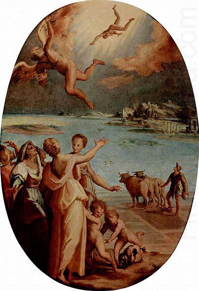 Maso da San Friano Der Sturz des Ikarus, Oval china oil painting image